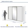 Guarda Roupa Casal com Espelho 3 Portas de Correr 6 Gavetas 270,5cm Spazio Glass Espresso Móveis 100% MDF - 11