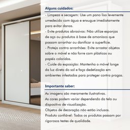 Guarda Roupa Casal Espelho 3 Portas de Correr 6 Gavetas 270,5cm 100% MDF Spazio Glass Yescasa - 15