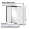 Guarda Roupa Casal com Espelho 3 Portas de Correr 6 Gavetas 270,5cm Spazio Glass Espresso Móveis 100% MDF - 4