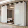 Guarda Roupa Casal com Espelho 3 Portas de Correr 6 Gavetas 270,5cm Spazio Glass Espresso Móveis 100% MDF - 2