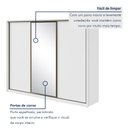 Ver imagem 6 de Guarda Roupa Casal Espelho 3 Portas de Correr 6 Gavetas 270,5cm 100% MDF Spazio Glass Yescasa