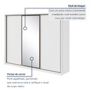 Ver imagem 6 de Guarda-Roupa Casal 3 Portas de Correr 6 Gavetas com Espelho MDF 270,5cm Spazio Yescasa Branco