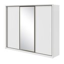 Ver imagem 3 de Guarda-Roupa Casal 3 Portas de Correr 6 Gavetas com Espelho MDF 270,5cm Spazio Branco