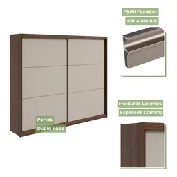 Guarda-Roupa Casal 2 Portas de Correr 6 Gavetas Toronto Plus - 7