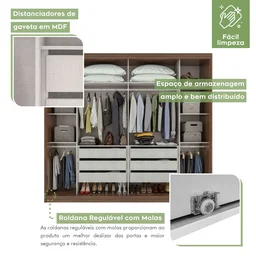 Guarda-Roupa Casal com Espelho 2 Portas 6 Gavetas Toronto Plus Espresso Móveis - 9 Guarda-Roupa Casal com Espelho 2 Portas 6 Gavetas Toronto Plus Espresso Móveis - 9