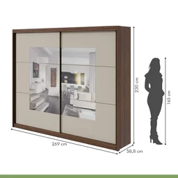 Guarda-Roupa Casal com Espelho 2 Portas 6 Gavetas Toronto Plus Espresso Móveis - 4 Guarda-Roupa Casal com Espelho 2 Portas 6 Gavetas Toronto Plus Espresso Móveis - 4