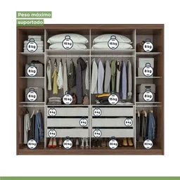 Guarda-Roupa Casal com Espelho 2 Portas 6 Gavetas Toronto Plus Espresso Móveis - 5 Guarda-Roupa Casal com Espelho 2 Portas 6 Gavetas Toronto Plus Espresso Móveis - 5