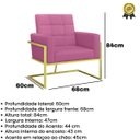 Ver imagem 3 de Poltrona Base de Ferro Dourada para Sala de Luxo Decorativa Tecido Corano