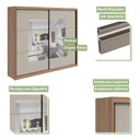 Ver imagem 7 de Guarda-Roupa Casal com Espelho 2 Portas de Correr 6 Gavetas Toronto Plus Espresso Móveis