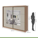 Ver imagem 4 de Guarda-Roupa Casal com Espelho 2 Portas de Correr 6 Gavetas Toronto Plus Espresso Móveis