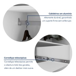Guarda-roupa Casal 2 Portas de Correr 6 Gavetas Toronto Plus 100% MDF - 14