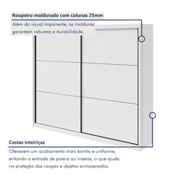 Guarda-roupa Casal 2 Portas de Correr 6 Gavetas Toronto Plus 100% MDF - 8