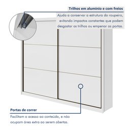 Guarda-roupa Casal 2 Portas de Correr 6 Gavetas Toronto Plus 100% MDF - 9