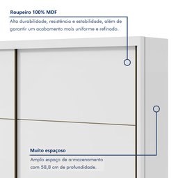 Guarda-roupa Casal 2 Portas de Correr 6 Gavetas Toronto Plus 100% MDF - 7