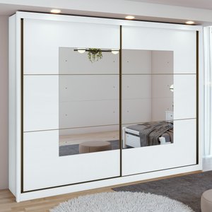Guarda-roupa Casal com Espelho 2 Portas de Correr 6 Gavetas Toronto Plus Espresso Móveis 100% MDF