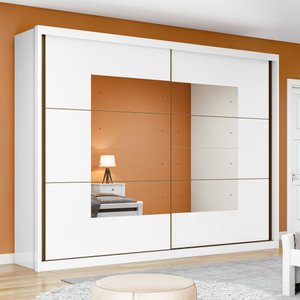 Guarda-roupa Casal com Espelho 2 Portas de Correr 6 Gavetas Toronto Plus Espresso Móveis 100% MDF