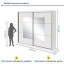Ver imagem 4 de Guarda-roupa Casal com Espelho 2 Portas de Correr 6 Gavetas Toronto Plus Espresso Móveis 100% MDF