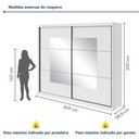 Ver imagem 4 de Guarda-roupa Casal com Espelho 2 Portas de Correr 6 Gavetas Toronto Plus Espresso Móveis 100% MDF