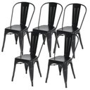 Ver imagem 2 de Kit com 5CADEIRA Tolix Iron Design Preto Aço Industrial Sala Cozinha Jantar Bar