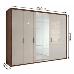 Guarda-Roupa Casal com Espelho 6 Portas 6 Gavetas Stylus - 4 Guarda-Roupa Casal com Espelho 6 Portas 6 Gavetas Stylus - 4