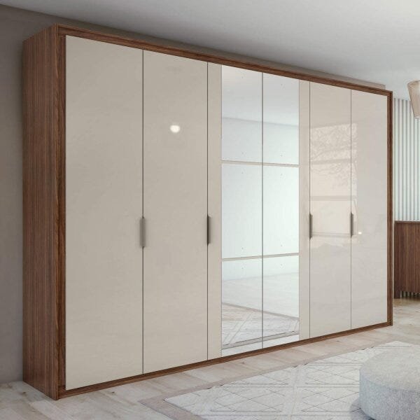 Menor preço em Guarda-Roupa Casal com Espelho 6 Portas 6 Gavetas Stylus