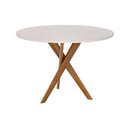 Ver imagem 2 de Mesa Cozinha Cacau Madeira c/Vidro 109cm Madeira/Off Cimol