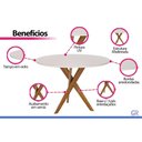 Ver imagem 4 de Mesa Cozinha Cacau Madeira c/Vidro 109cm Madeira/Off Cimol