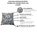 Ver imagem 2 de Capa de Almofada Impermeável Estampa Digital 100% Algodão Flor Branca Folhas Pretas Área Externa 43C