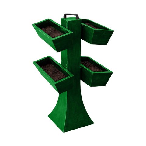 Kit 4 Vaso Planta Horta Grande Jardineira 50cm Floreira com Suporte Polietileno