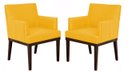 Ver imagem 1 de Kit 2 Poltronas Decorativa Vitória Couro Amarelo Pés Madeira Mz Decor