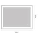 Ver imagem 6 de Espelho Led 80x60 Retangular 48w Touch Horizontal Vertical 4200k Bivolt