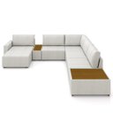 Ver imagem 5 de Sofá de Canto Chaise 5 Lugares 347cm Bristol M22 Linho Cru - Mpozenato