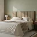 Ver imagem 2 de Cabeceira Estofada Queen Tecido em Veludo Suede Liso 160X60cm Cor Bege - Modelo Vertically