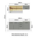 Ver imagem 4 de Armário de Cozinha Compacta 180cm Branco Cinza Agata Madesa 04