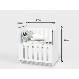 Berço Moisés Mini Forura100%MDF bebê Branco - 3
