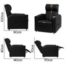 Ver imagem 3 de Poltrona Gamer Sparta com Encosto Reclinável e Carregador Usb:corino Preto/dourado