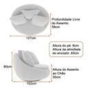 Ver imagem 3 de Poltrona Giratória 127cm Golden Bouclé Off White - Sallar Home