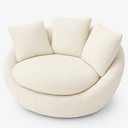 Ver imagem 2 de Poltrona Giratória 127cm Golden Bouclé Off White - Sallar Home