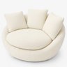 Poltrona Giratória 127cm Golden Bouclé Off White - Sallar Home - 2