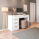 Ver imagem 6 de Mesa Escrivaninha com e Porta Objetos Vita 5 Gavetas 136cm Yescasa Branco
