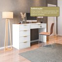 Ver imagem 7 de Mesa Escrivaninha com e Porta Objetos Vita 5 Gavetas 136cm Yescasa Branco