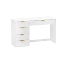 Ver imagem 2 de Mesa Escrivaninha com e Porta Objetos Vita 5 Gavetas 136cm Yescasa Branco