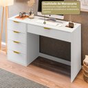 Ver mais imagens de Mesa Escrivaninha com e Porta Objetos Vita 5 Gavetas 136cm Yescasa Branco