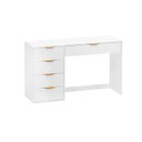 Ver imagem 2 de Mesa Escrivaninha com e Porta Objetos Vita 5 Gavetas 136cm Yescasa Branco