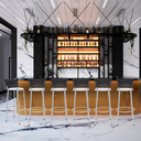 Ver imagem 6 de Kit 6 Banquetas Alta Banco para Balcão Junco Preto Àrea Gourmet Ilha Bancada bares Churrasqueira