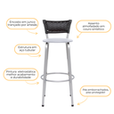 Ver imagem 4 de Kit 6 Banquetas Alta Banco para Balcão Junco Preto Àrea Gourmet Ilha Bancada bares Churrasqueira