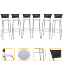 Ver imagem 1 de Kit 6 Banquetas Alta Banco para Balcão Junco Preto Àrea Gourmet Ilha Bancada bares Churrasqueira