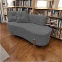 Ver mais imagens de Namoradeira Sofá Feijão Luna Orgânica Couro Cinza