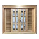 Ver imagem 1 de Janela de Madeira Veneziana de Correr Reto Eucalipto Grandis Rosa - 1,20 (A) x 1,40 (L)