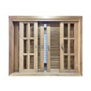 Ver imagem 2 de Janela de Madeira Veneziana de Correr Reto Eucalipto Grandis Rosa - 1,20 (A) x 1,40 (L)